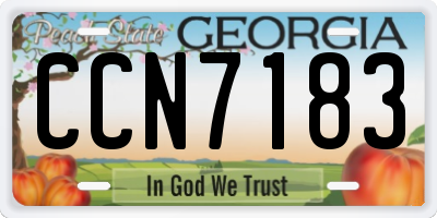 GA license plate CCN7183