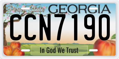 GA license plate CCN7190