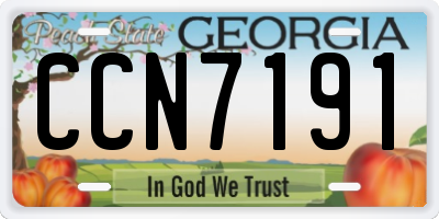 GA license plate CCN7191