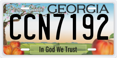 GA license plate CCN7192