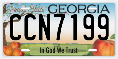 GA license plate CCN7199