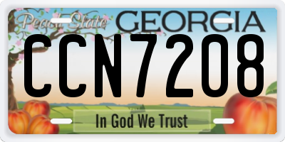 GA license plate CCN7208