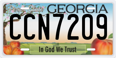 GA license plate CCN7209