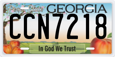 GA license plate CCN7218