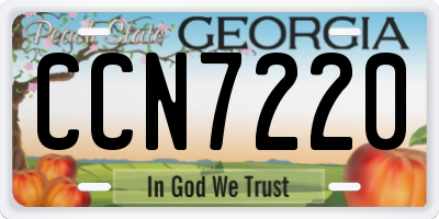GA license plate CCN7220
