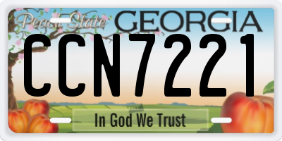GA license plate CCN7221