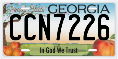 GA license plate CCN7226