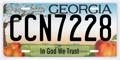 GA license plate CCN7228