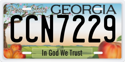 GA license plate CCN7229