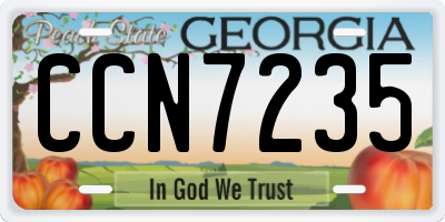 GA license plate CCN7235