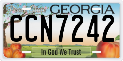 GA license plate CCN7242