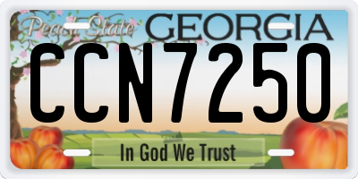 GA license plate CCN7250