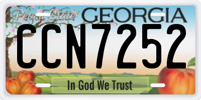 GA license plate CCN7252