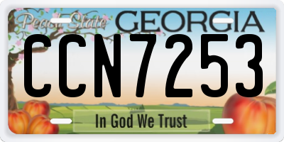 GA license plate CCN7253