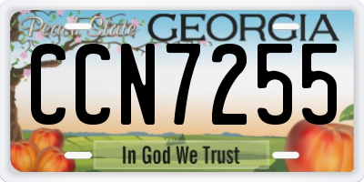 GA license plate CCN7255