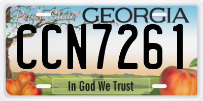 GA license plate CCN7261