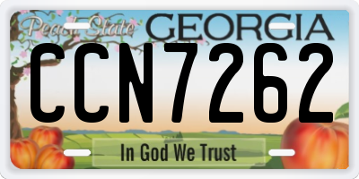 GA license plate CCN7262