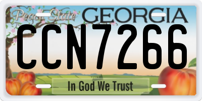GA license plate CCN7266