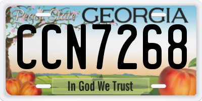 GA license plate CCN7268