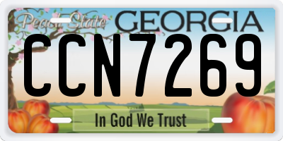 GA license plate CCN7269