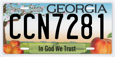 GA license plate CCN7281