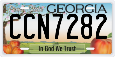 GA license plate CCN7282