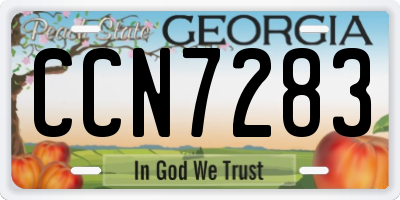 GA license plate CCN7283