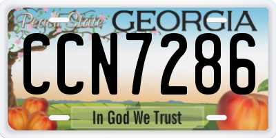 GA license plate CCN7286