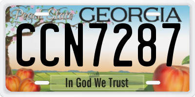 GA license plate CCN7287
