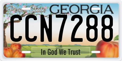 GA license plate CCN7288