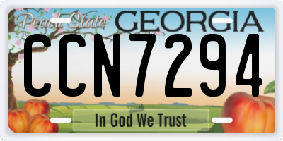 GA license plate CCN7294