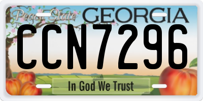 GA license plate CCN7296