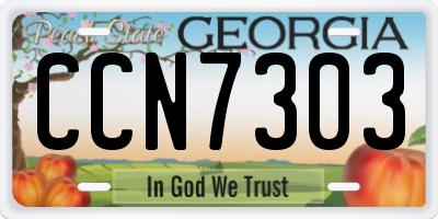 GA license plate CCN7303