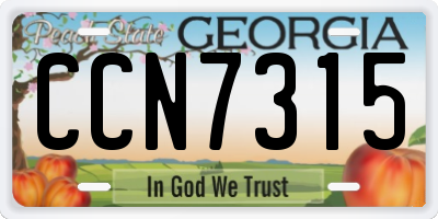 GA license plate CCN7315