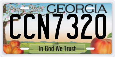 GA license plate CCN7320