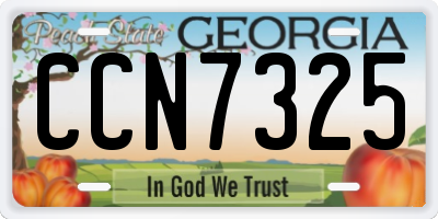 GA license plate CCN7325