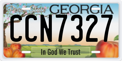GA license plate CCN7327