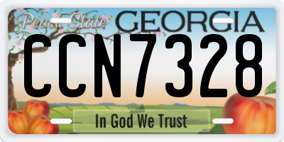 GA license plate CCN7328