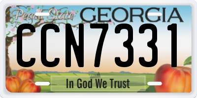 GA license plate CCN7331