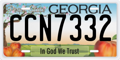 GA license plate CCN7332