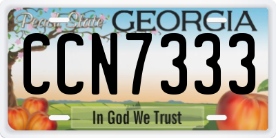 GA license plate CCN7333