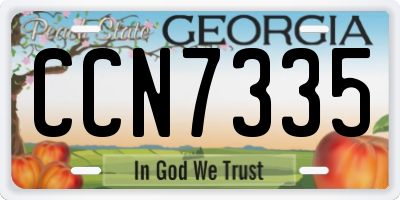 GA license plate CCN7335
