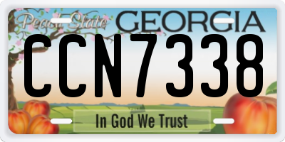 GA license plate CCN7338