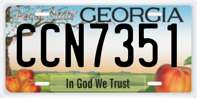 GA license plate CCN7351
