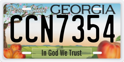 GA license plate CCN7354