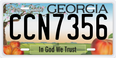 GA license plate CCN7356