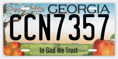 GA license plate CCN7357
