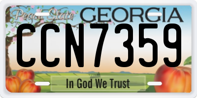 GA license plate CCN7359