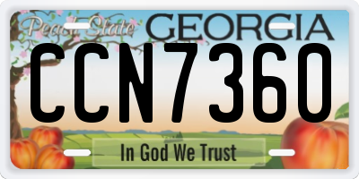 GA license plate CCN7360