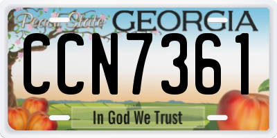 GA license plate CCN7361
